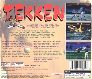 Tekken (US) box cover back